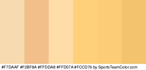 #F7DAAF #F2BF8A #FFDDA8 #FFD07A #FCCD76 #F4C36E Colors