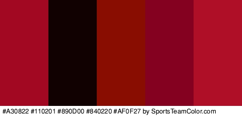 #A30822 #110201 #890D00 #840220 #AF0F27 Colors