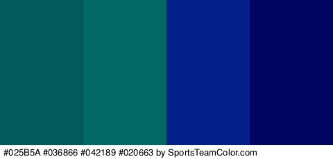 #025B5A #036866 #042189 #020663 Colors