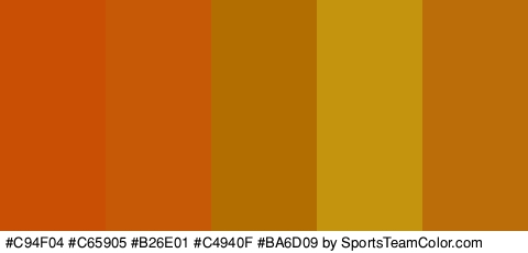 #C94F04 #C65905 #B26E01 #C4940F #BA6D09 Colors