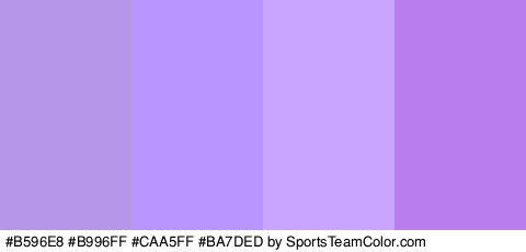 #B596E8 #B996FF #CAA5FF #BA7DED Colors