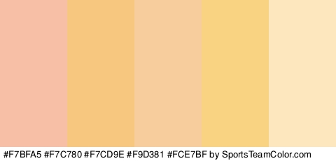 #F7BFA5 #F7C780 #F7CD9E #F9D381 #FCE7BF Colors