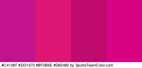 #C4138F #DD1673 #BF0B6E #D60482 Colors