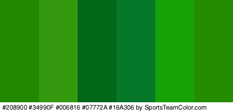 #208900 #34990F #006816 #07772A #16A306 #258C00 Colors