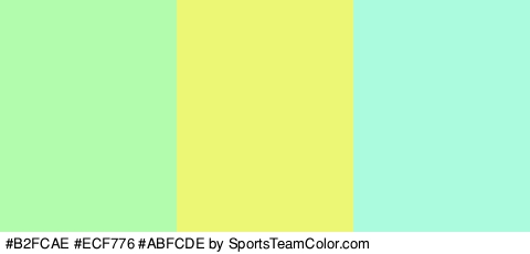 #B2FCAE #ECF776 #ABFCDE Colors