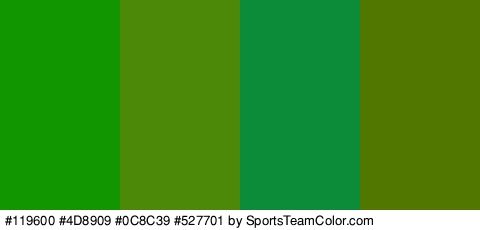 #119600 #4D8909 #0C8C39 #527701 Colors