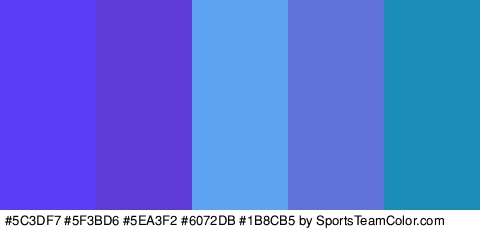 #5C3DF7 #5F3BD6 #5EA3F2 #6072DB #1B8CB5 Colors