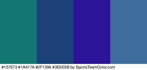 #157573 #1A417A #2F1396 #3E6E9B Colors