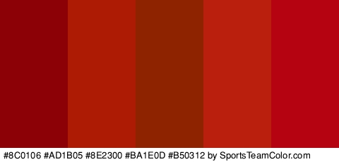 #8C0106 #AD1B05 #8E2300 #BA1E0D #B50312 Colors