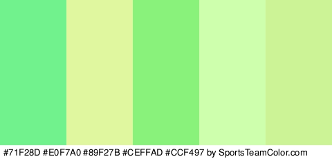 #71F28D #E0F7A0 #89F27B #CEFFAD #CCF497 Colors