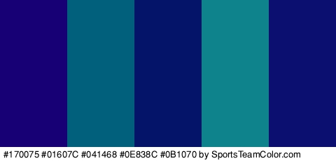 #170075 #01607C #041468 #0E838C #0B1070 Colors