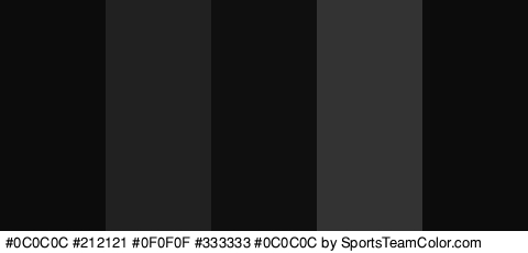 #0C0C0C #212121 #0F0F0F #333333 #0C0C0C Colors