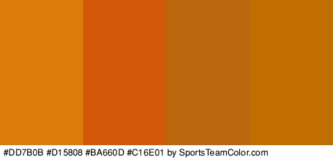 #DD7B0B #D15808 #BA660D #C16E01 Colors