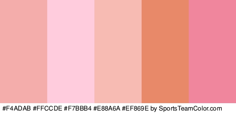 #F4ADAB #FFCCDE #F7BBB4 #E88A6A #EF869E Colors