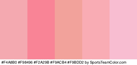 #F4A8B0 #F98496 #F2A29B #F9ACB4 #F9BDD2 Colors