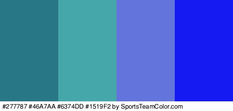 #277787 #46A7AA #6374DD #1519F2 Colors