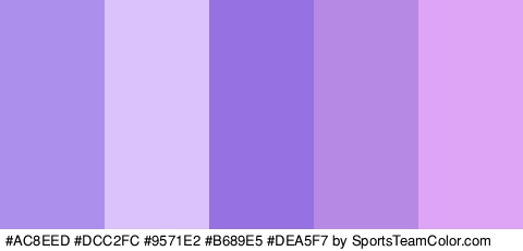 #AC8EED #DCC2FC #9571E2 #B689E5 #DEA5F7 Colors