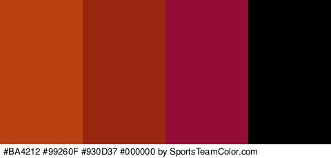 #BA4212 #99260F #930D37 #000000 Colors