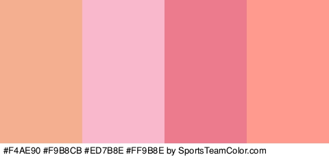 #F4AE90 #F9B8CB #ED7B8E #FF9B8E Colors