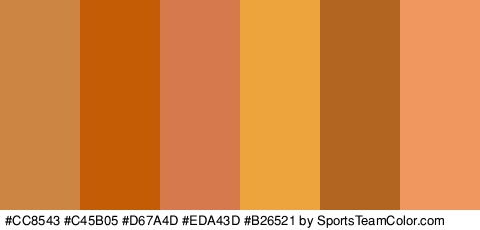 #CC8543 #C45B05 #D67A4D #EDA43D #B26521 #EF975F Colors