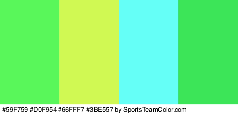 #59F759 #D0F954 #66FFF7 #3BE557 Colors