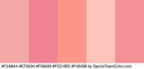 #F2A8A4 #EF8394 #F99689 #FCC4BD #F49098 Colors