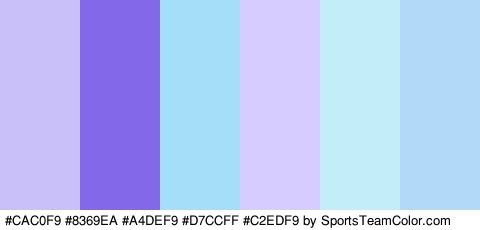 #CAC0F9 #8369EA #A4DEF9 #D7CCFF #C2EDF9 #B2D9F7 Colors