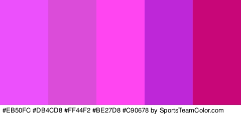 #EB50FC #DB4CD8 #FF44F2 #BE27D8 #C90678 Colors