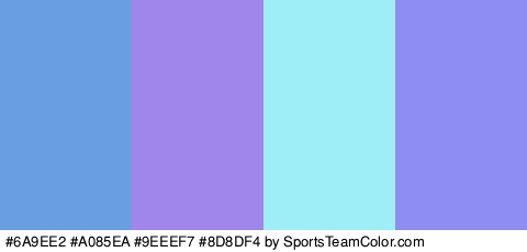 #6A9EE2 #A085EA #9EEEF7 #8D8DF4 Colors