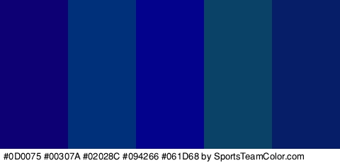 #0D0075 #00307A #02028C #094266 #061D68 Colors