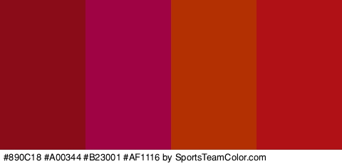 #890C18 #A00344 #B23001 #AF1116 Colors