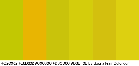 #C2C902 #E8B602 #C9C30C #D3CD0C #D3BF0E #DDD011 Colors