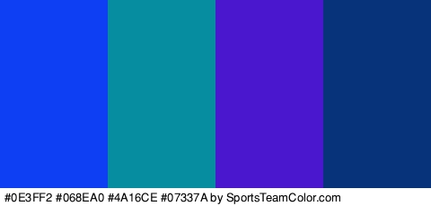 #0E3FF2 #068EA0 #4A16CE #07337A Colors