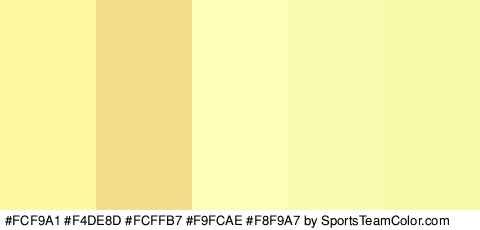 #FCF9A1 #F4DE8D #FCFFB7 #F9FCAE #F8F9A7 Colors