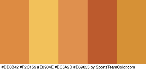 #DD8B42 #F2C159 #E0904E #BC5A2D #D69035 Colors