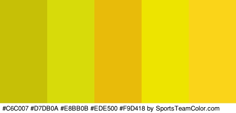 #C6C007 #D7DB0A #E8BB0B #EDE500 #F9D418 Colors