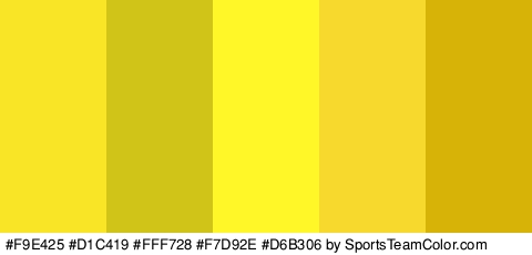 #F9E425 #D1C419 #FFF728 #F7D92E #D6B306 Colors