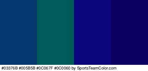 #03376B #005B5B #0C067F #0C0060 Colors