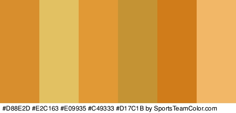 #D88E2D #E2C163 #E09935 #C49333 #D17C1B #F2B868 Colors