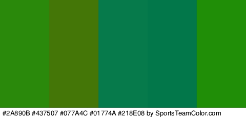 #2A890B #437507 #077A4C #01774A #218E08 Colors