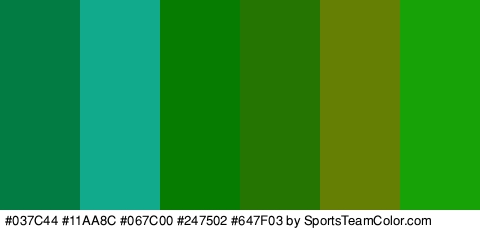 #037C44 #11AA8C #067C00 #247502 #647F03 #17A308 Colors