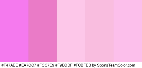 #F47AEE #EA7CC7 #FCC7E9 #F9BDDF #FCBFEB Colors