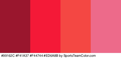 #99162C #F41A37 #F44744 #ED6A8B Colors