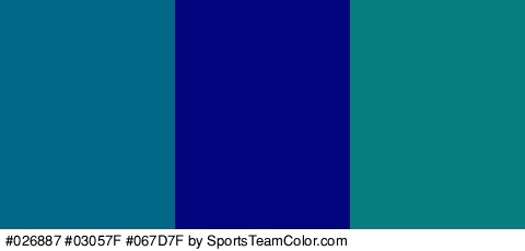 #026887 #03057F #067D7F Colors