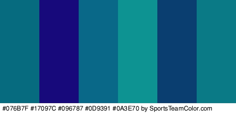 #076B7F #17097C #096787 #0D9391 #0A3E70 #0A7A87 Colors