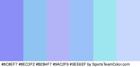 #8C8EF7 #8EC3F2 #B2B4F7 #9AC2F9 #9EE6EF #C7D8FC Colors