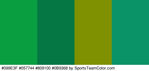 #099E3F #057744 #809100 #0B9368 Colors