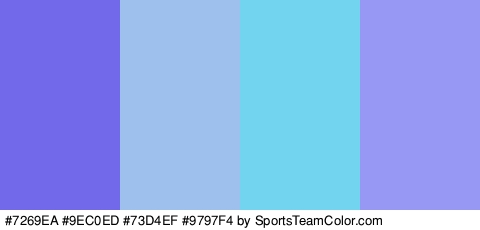 #7269EA #9EC0ED #73D4EF #9797F4 Colors