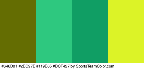 #646D01 #2EC97E #119E65 #DCF427 Colors