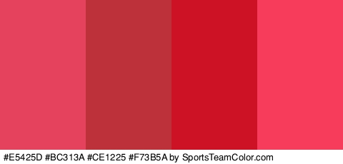 #E5425D #BC313A #CE1225 #F73B5A Colors